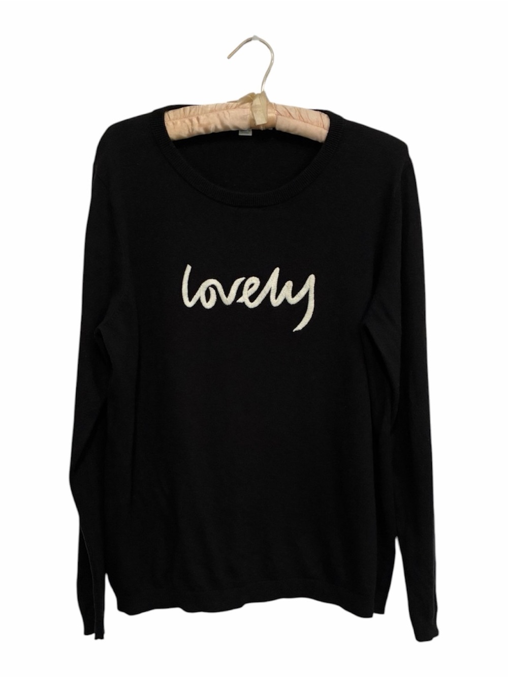 Boden "Lovely" Intarsia Jumper black white embroidery wool cashmere blend